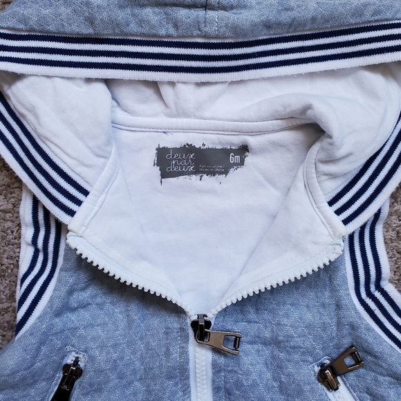deux par deux Baby Boy Hooded Vest & Short Set - Picture 4 of 4